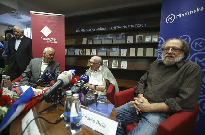 Peter Kovačič Peršin, Boris Pahor in Zdravko Duša FOTO: Jože Suhadolnik