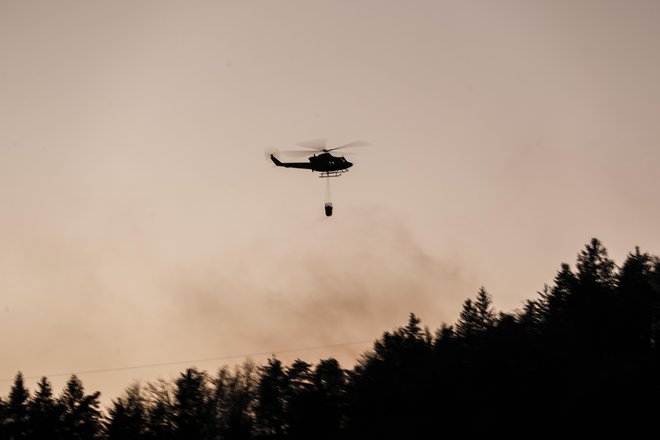 Požar v gozdu med Toškim čelom in Šentviškim hribom. FOTO: Uroš Hočevar