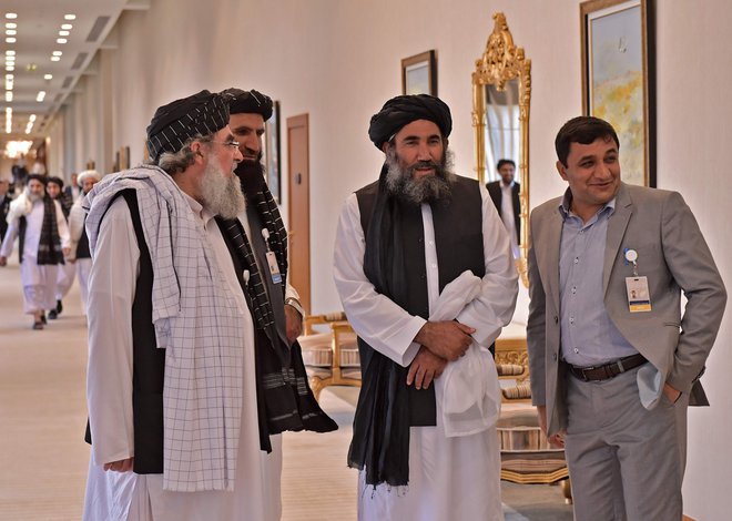 Talibska delegacija v Dohi. Foto: AFP