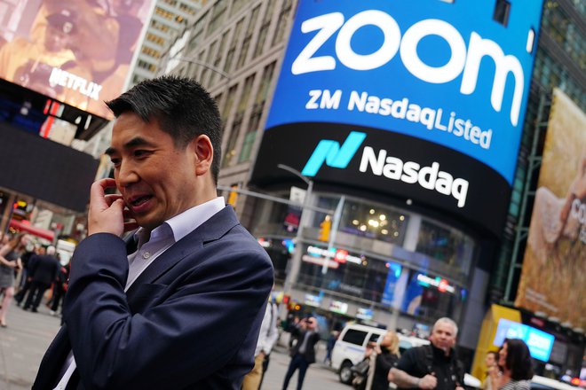 Ustanovitelj in predsednik platforme za videokonference Zoom Video &shy;Communications Eric Yuan Zheng je povečal bogastvo za 3,5 milijarde dolarjev. FOTO: Reuters