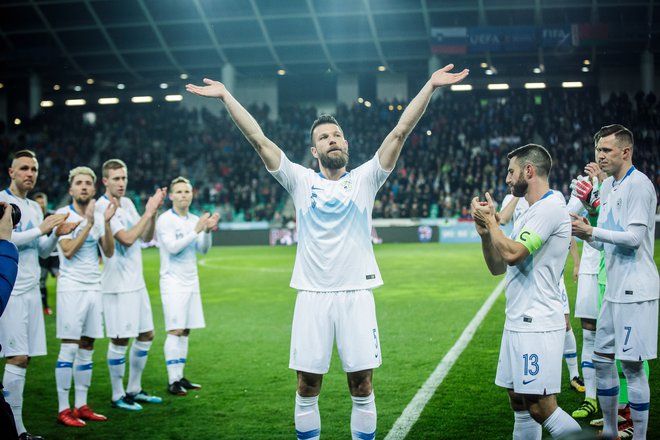 Boštjan Cesar se je letošnjega marca poslovil od reprezentance na tekmi z Belorusijo v Stožicah. FOTO:&nbsp;Sandi Fišer