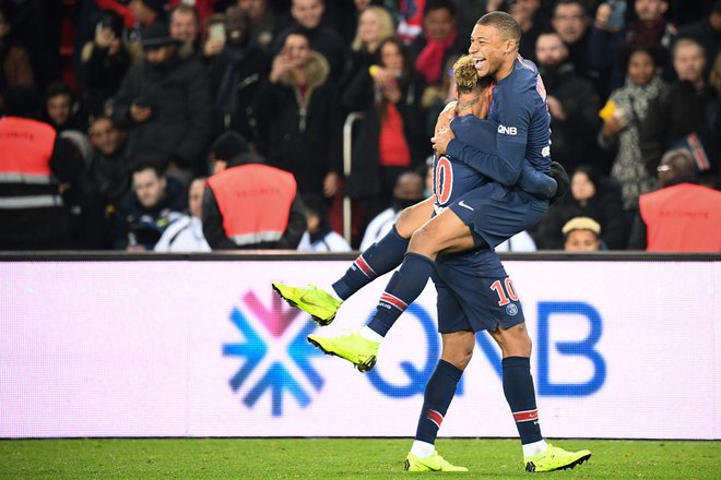 Za novo zmago PSG sta zadela Kylian Mbappe in Neymar. FOTO: Franck Fife/AFP