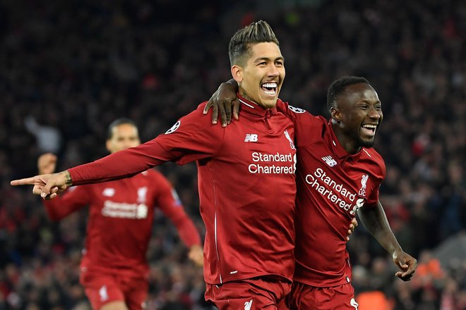 V Liverpooli sta potopila Porto nekdanja nogometaša iz bundeslige: napadalec Roberto Firmino in Naby Keita, nekdanji soigralec Kevina Kampla. FOTO: AFP