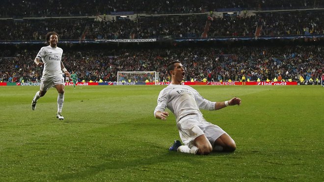 Kralj strelcev v ligi prvakov Cristiano Ronaldo je maja 2017 zabil tri gole tudi v polfinalni tekmi z Atleticom. FOTO: Reuters
