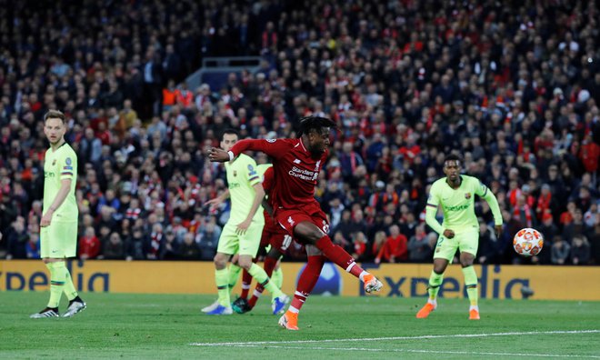 Divock Origi je začel in končal Liverpoolov veliki pok na Anfieldu. FOTO: Reuters