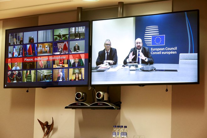 Tudi na današnjem videozasedanju na najvišji ravni ne bo preboja pri najtežjih vprašanjih glede odzivanja EU na krizo. FOTO: Reuters