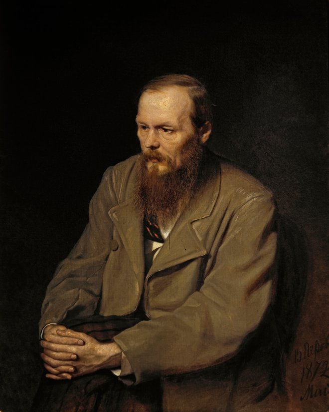 Dostojevski na portretu slikarja Vasilija Perova iz leta 1872, zbirka Tretjakovske galerije v Moskvi. FOTO: Wikipedia