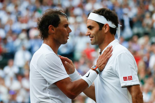 Tudi ko se bosta poslovila Roger Federer (desno) in Rafael Nadal (levo), bo imel tenis po mnenju Davida Haggertyja lepo prihodnost. FOTO: AFP