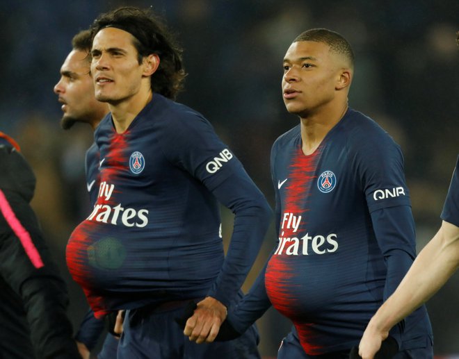 Edinson Cavani (levo) zapušča PSG kot njegov najboljši strelec v zgodovini. FOTO: Reuters