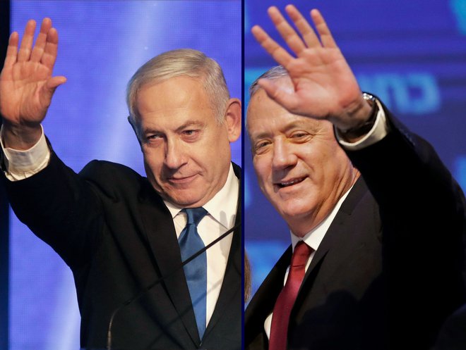 Velika nacionalistična koalicija Benjamina Netanjahuja in Benija Ganca. FOTO: AFP