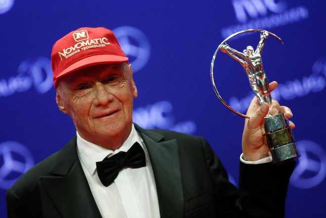 Niki Lauda je leta 2016 v Berlinu prejel prestižno nagrado laureus za življenjske dosežke. FOTO: Reuters