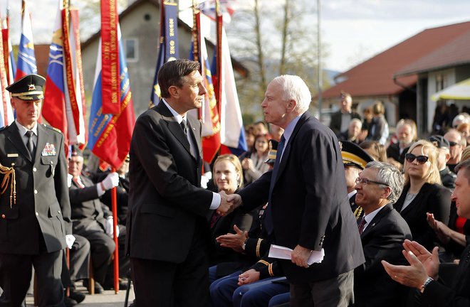 Pahor in McCain sta se aprila lani udeležila tradicionalnega dne slovensko-ameriškega zavezništva in prijateljstva.  FOTO: Blaz Samec/delo