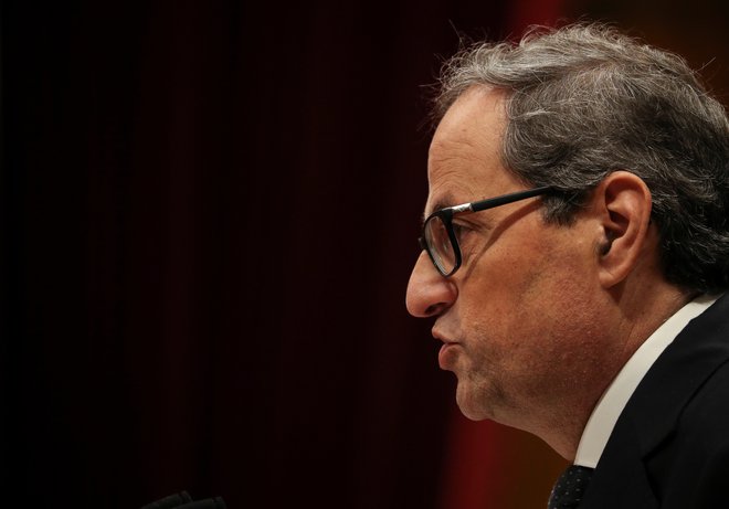 Quim Torra: Za vsem, kar počnemo in za kar si prizadevamo, je republikanska ideologija, torej univerzalne vrednote, kot so svoboda, enakost, bratstvo. FOTO: Reuters