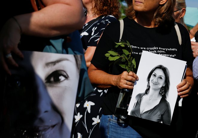 Oktobra je minilo leto dni od atentata na malteško novinarko Daphne Caruano Galizio, ki je umrla v eksploziji avtomobila bombe v Bidniji na Malti. FOTO: REUTERS/Darrin Zammit Lupi