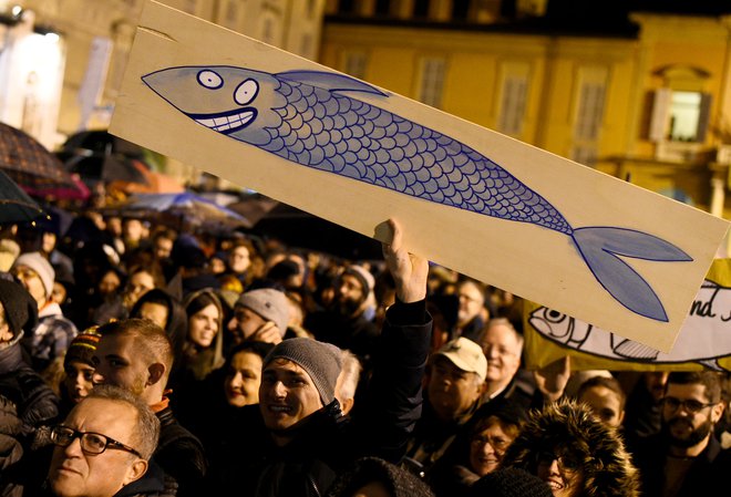 Nismo politično gibanje, smo protitelesca, pravijo mladi organizatorji iz Bologne.<br />
FOTO: Reuters