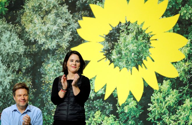 Voditelja nemških Zelenih Robert Habeck in Annalena Baerbock FOTO: Reuters