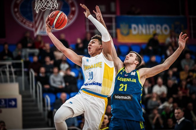 Jusuf Sanon je bil med najboljšimi na prvi tekmi Ukrajina - Slovenija. FOTO: FIBA