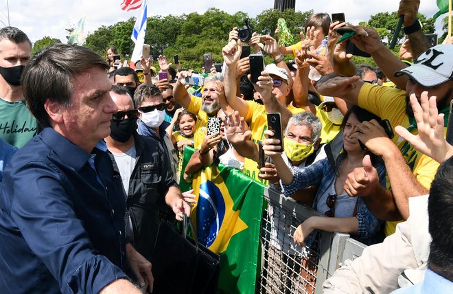 Jair Bolsonaro in njegovi podporniki. Foto: AFP