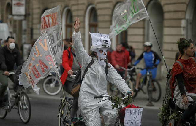 Protivladni kolesarski protesti v Ljubljani 29.05.2020 FOTO: Blaž Samec