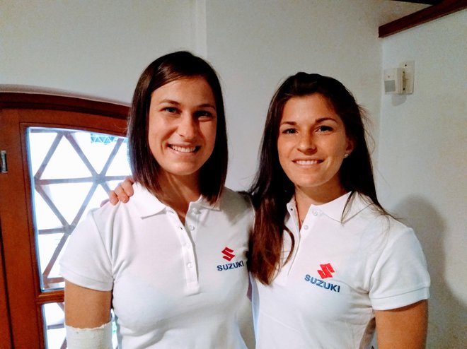 Sestri Anja Štangar in Maruša Štangar (desno) sta trdno odločeni, da bosta prihodnje leto skupaj odpotovali na olimpijske igre v Tokiu. FOTO: Miha Šimnovec