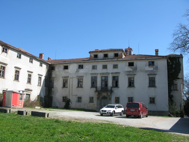 Zemljišč okoli dvorca Jelšingrad ne morejo prodati tudi zato, ker se dvorec prodaja posebej, prodaja pa ni uspešna. FOTO: Špela Kuralt/Delo