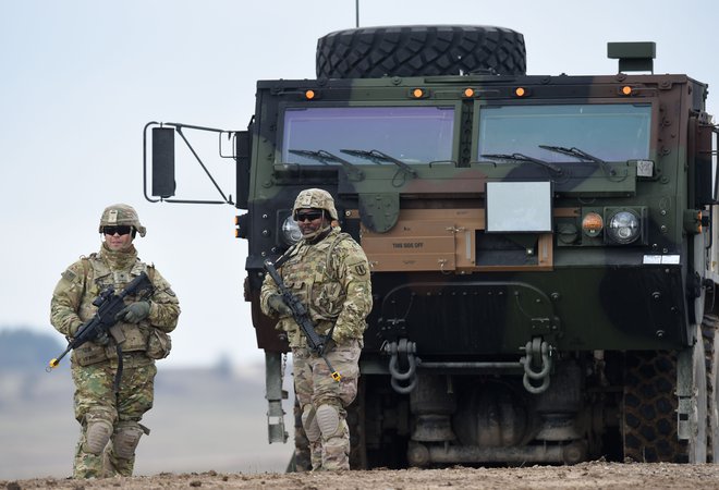 Ameriški vojaki&nbsp; v nemškem&nbsp;Grafenwöhru.&nbsp;&nbsp;Foto: Christof Stache/Afp