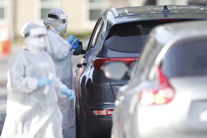 Testiranje na novi koronavirus v floridski Tampi. FOTO: Octavio Jones/AFP