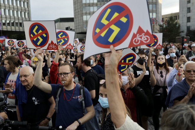 Protesti proti fašizmu, nacionalizmu, rasizmu in vladi. FOTO: Voranc Vogel/Delo