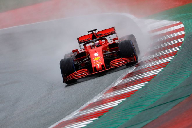 Sebastian Vettel med nedavno dirko v Spielbergu. FOTO: Leonhard Foeger/AFP