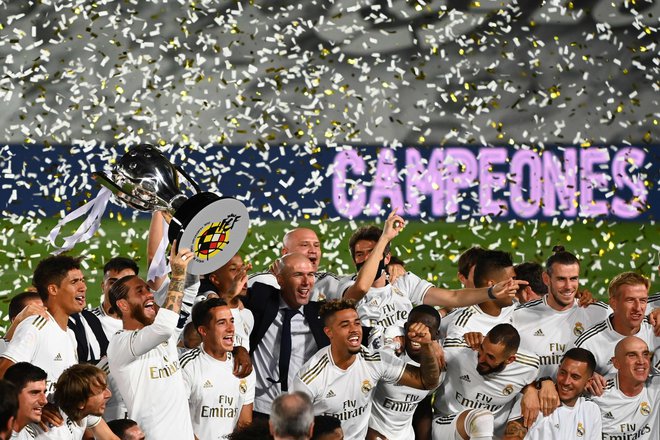 Real Madrid je osvojil 34. naslov španskega prvaka. FOTO: Gabriel Bouys/AFP