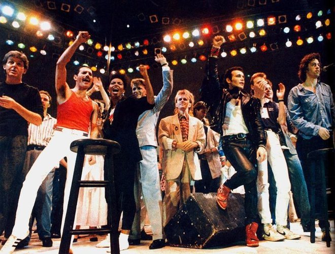 Live Aid so na Wembleyju končali s pesmijo Do They Know It&#39;s Christmas? FOTO: arhiv organizatorja