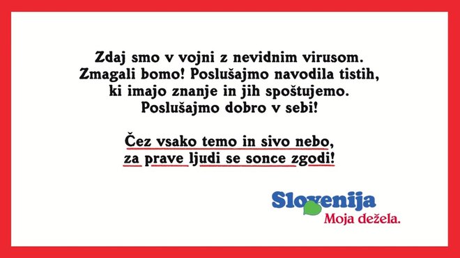 Aktualnim razmeram prikrojeno kampanjo so v Studiu Marketing vzeli kot svoj družbenoodgovorni prispevek v težkih koronačasih.<br />
Fotografije arhiv Studia Marketing