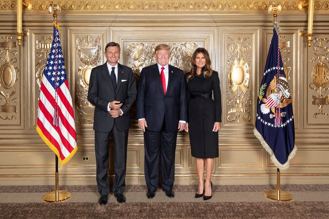 Borut Pahor z Donaldom in Melanio Trump. FOTO: Official White House Photo