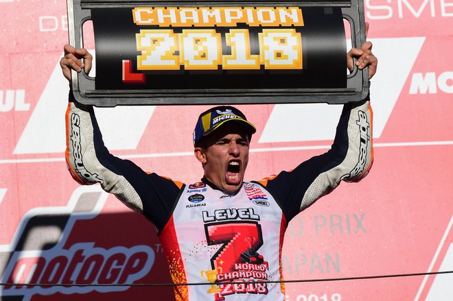 Marcu Marquezu je spodletelo le leta 2015, ko je bil tretji za Jorgejem Lorenzom in Valentinom Rossijem. FOTO: AFP