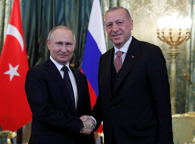 Erdoğan in Putin sta se letos srečala že tretjič. Foto: Reuters