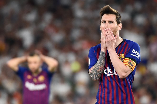 Messi je znižal zaostanek Barçe na 1:2, več ni šlo. FOTO: AFP