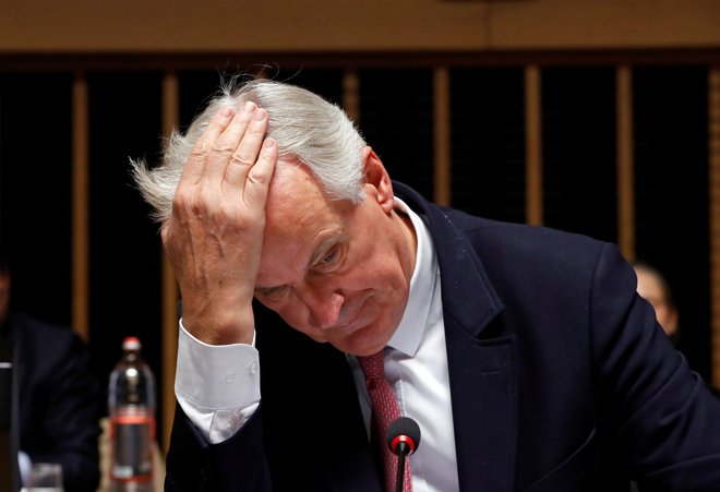 Bruselj še vedno ni uradno razjasnil, kaj se v primeru brexita brez dogovora zgodi z irsko mejo. Na fotografiji glavni pogajalec EU za brexit Michel Barnier. Foto Reuters