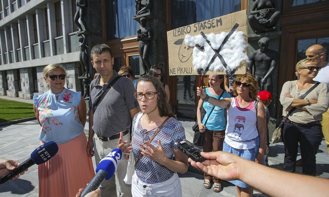 Starši so ob sprejemanju novele ZOFVI, ki so jo pripravili na izobraževalnem ministrstvu, protestirali, saj bi se njihov položaj poslabšal. FOTO: Jože Suhadolnik/Delo