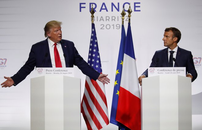 Letno zasedanje predsednikov držav ali vlad skupine najmočnejših gospodarstev sveta se je končalo s tiskovno konferenco francoskega predsednika <strong>Emmanuela Macrona</strong> in predsednika ZDA <strong>Donalda Trumpa</strong>. FOTO: Christian Hartmann