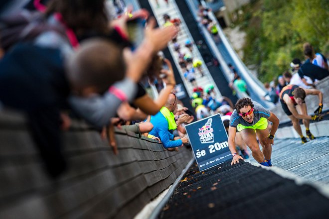 Luka Kovačič drži rekord planiškega tekaškega izziva. FOTO: Samo Vidic