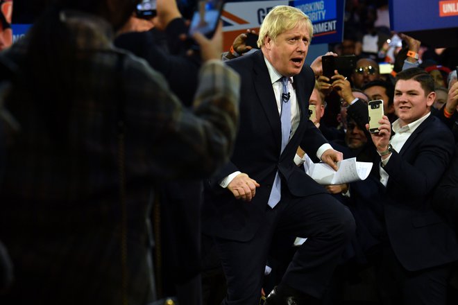 Boris Johnson na predvečer volitev. FOTO: Ben Stansall/AFP
