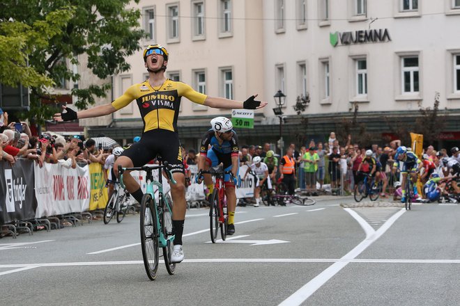 Olav Kooij je proslavil zmago na veliki nagradi Kranja. FOTO: Frane Kranjec