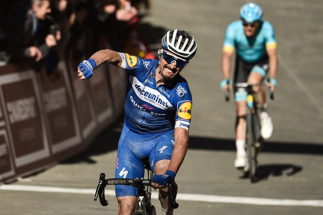 Lani je zmago v Sieni slavil Julian Alaphilippe. FOTO: Marco Bertorello/AFP