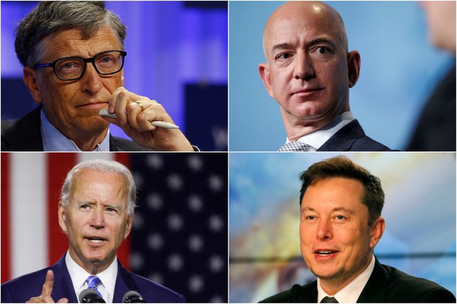 Tarče hekerskega napada so bili tudi Bill Gates, Jeff Bezos, Joe Biden in Elon Musk. FOTO: Reuters