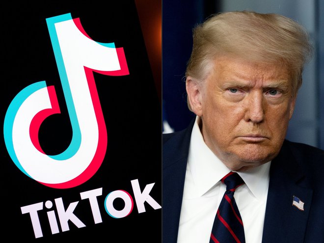 Ameriški predsednik Trump ostro proti tiktoku. FOTO: Jim Watson/AFP