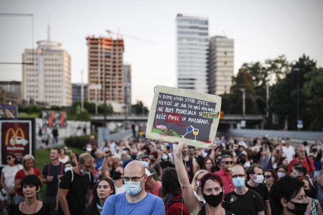 Petkovi protivladni protesti. FOTO: Uroš Hočevar/Delo