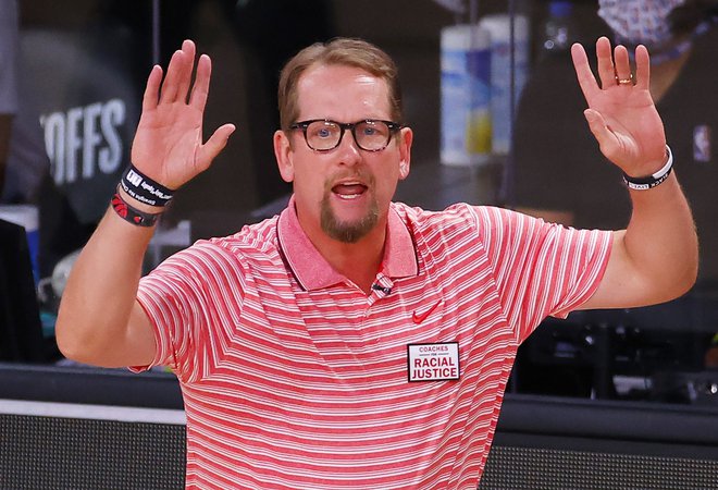 Nick Nurse zelo uspešno vodi edino kanadsko moštvo v ligi NBA. FOTO: Kevin C. Cox/AFP