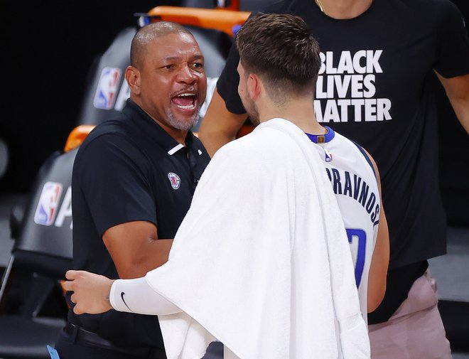 Trener LA Clippers Doc Rivers je navdušen nad Slovencem. FOTO: AFP