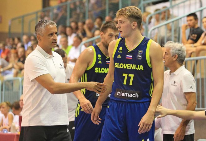 Igor Kokoškov in Luka Dončić. Foto: Tadej Regent&nbsp;