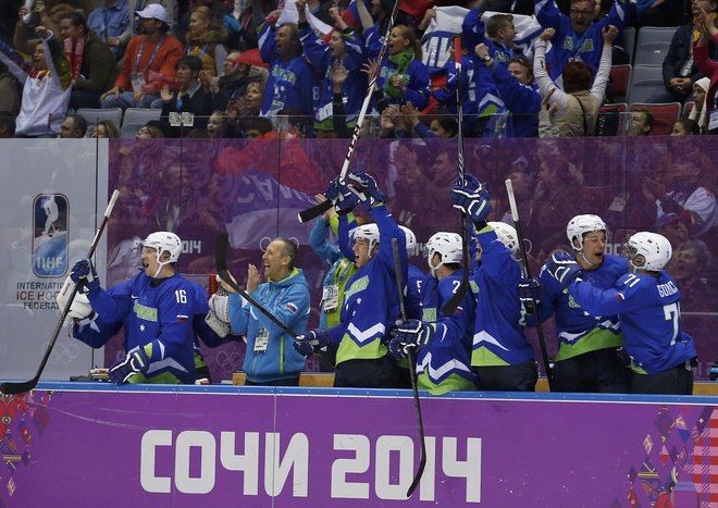 Slovenska hokejska reprezentanca je nabolj odmeven izid dosegla na olimpijskih igrah v Sočiju 2014 s 7. mestom. FOTO: Reuters